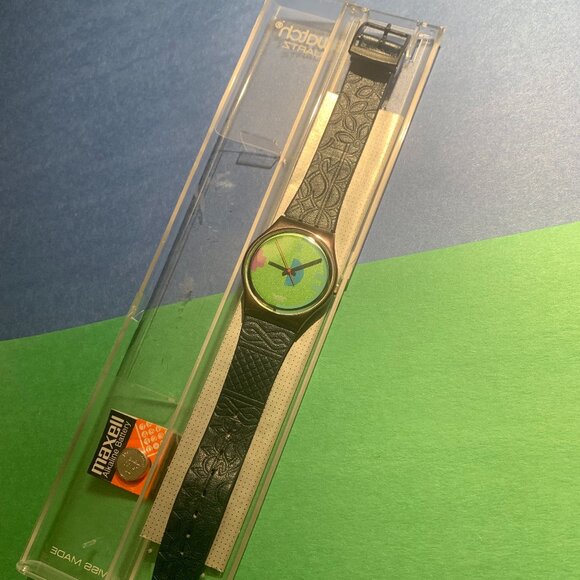 SWATCH Watch NEVER WORN/ORIGINAL CASE, Vintage 90's RARE "Johnny Guitar" Style - Picture 1 of 8